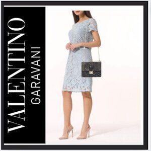VALENTINO GARAVANI  Vitello Crystal Embellished Small Glam Lock Rockstud Flap